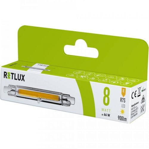 RLL 458 R7S J118 8W LED COB WW RETLUX