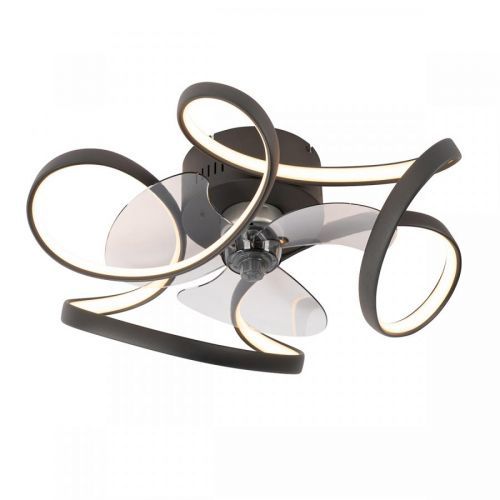 Plafondventilator zwart incl. LED met afstandsbediening - Mandy