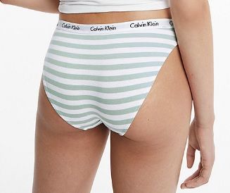 Dámske nohavičky D1618E 5XD biela/zelená - Calvin Klein S bílo-zelená