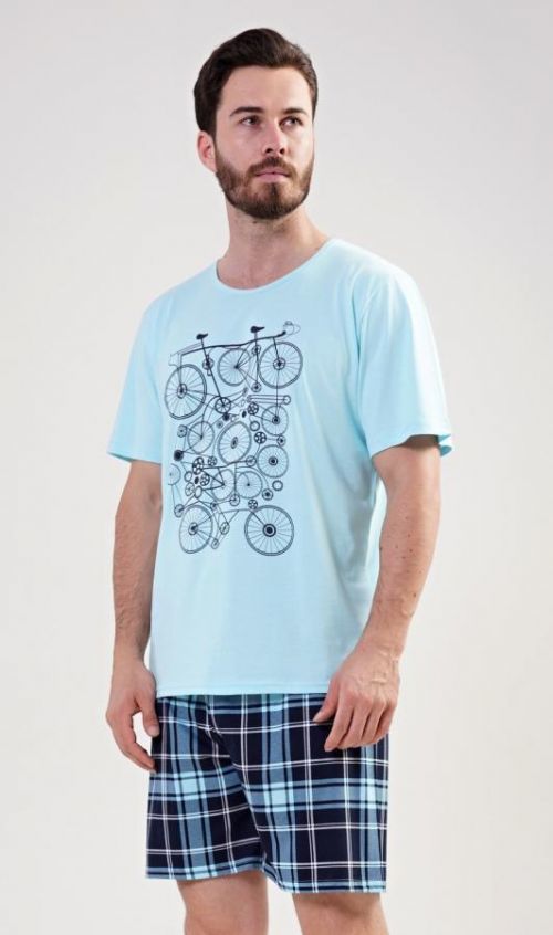 Pánske pyžamo šortky Bicykel mentolová M