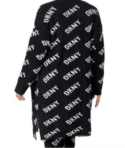 Dámsky župan - kardigan YI3022597 019 čierna/biela - DKNY XS černá-bílá
