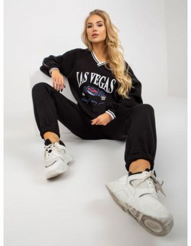 Dámske tepláky s potlačou oversize IVY čierne