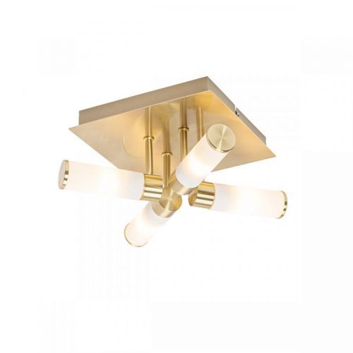 Moderne badkamer plafondlamp messing 4-lichts IP44 - Bath