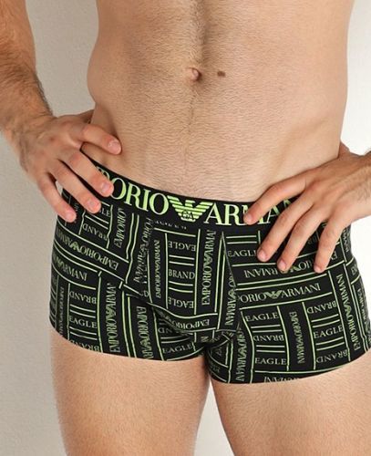 Pánske boxerky 111290 2F508 17621 čierna/žltá - Emporio Armani M černá/žlutá