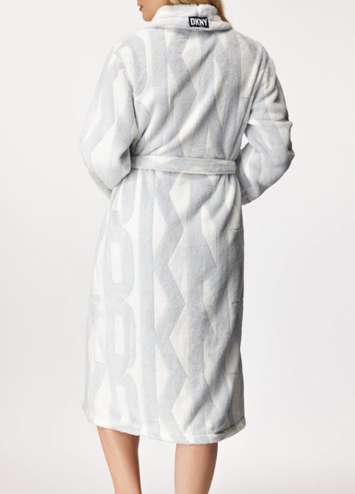 Dámsky župan YI2522605F biela/sivá - DKNY L bílo-šedá
