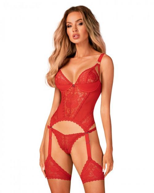 Pikantný korzet Belovya corset - Obsessive XS/S červená