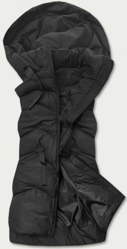 Dlhá čierna dámska vesta s kapucňou (5M788-392) černá S (36)