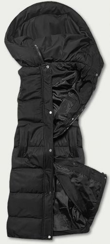 Dlhá čierna dámska páperová vesta (5M728-392) černá S (36)