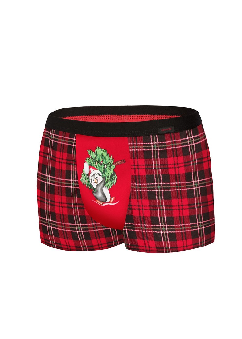 Boxerky Penguin 007/66 Red-Graphite - Cornette M