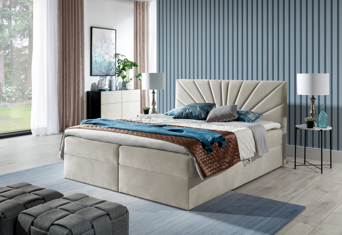 Expedo Čalúnená posteľ boxspring NUMBER 4, 160x200, riviera 21