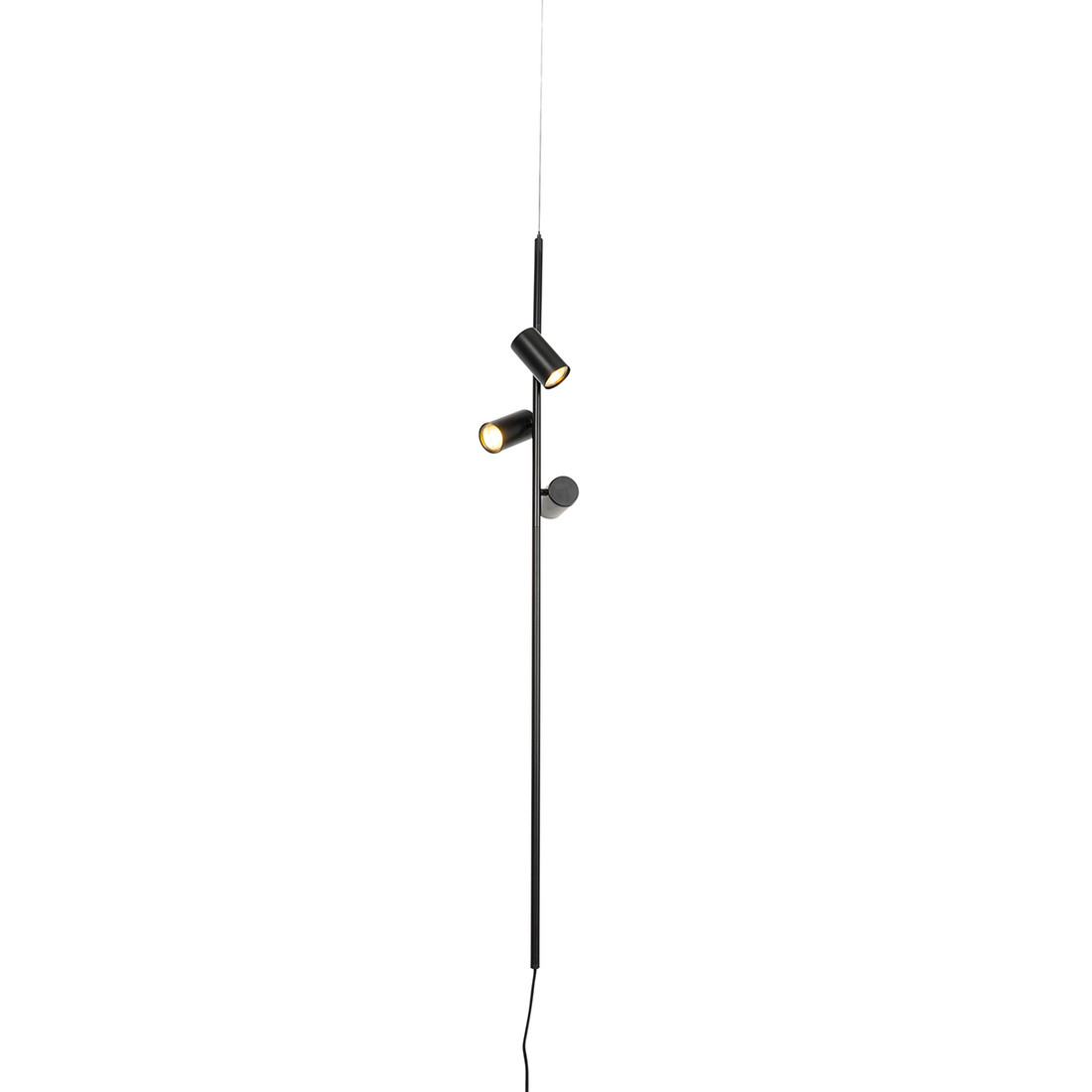 Hanglamp zwart met voetschakelaar 3-lichts - Jeana Luxe
