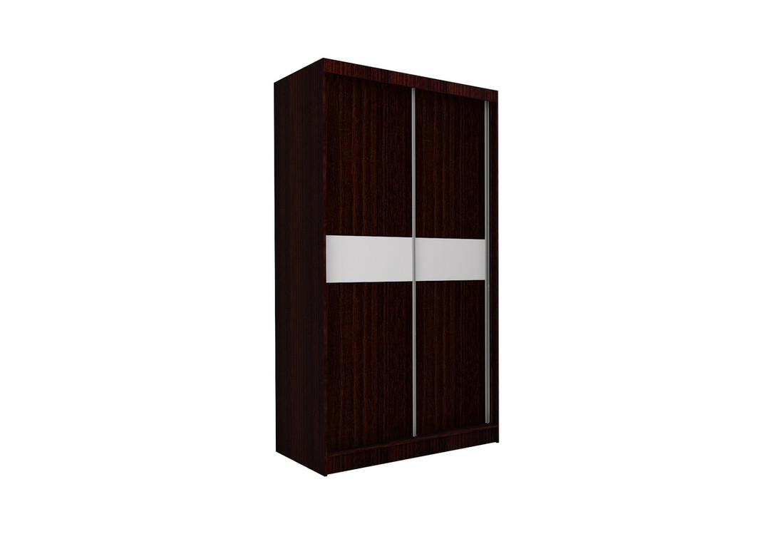 Expedo Skriňa s posuvnými dverami ALEXA, wenge/biele sklo, 150x216x61