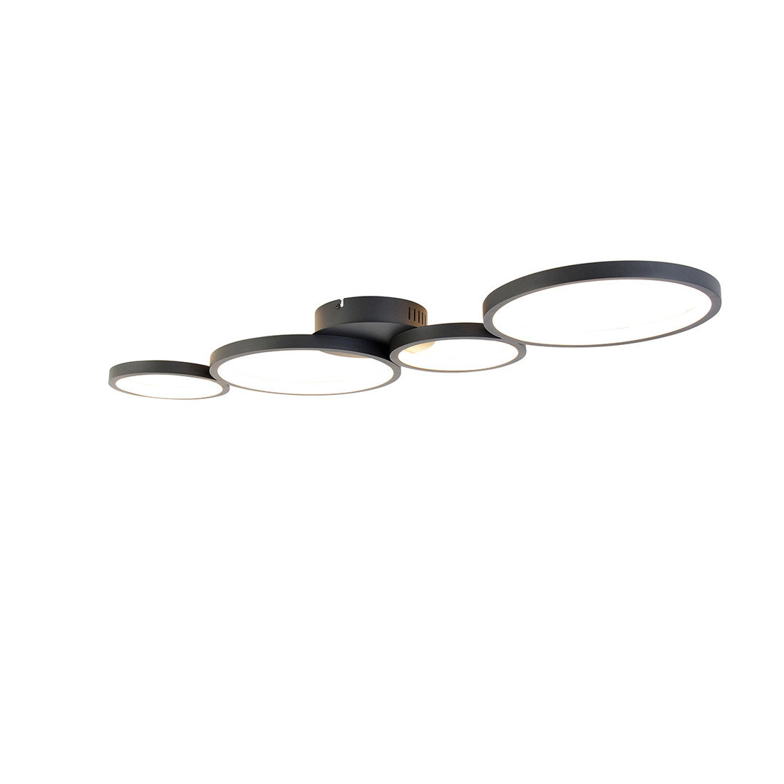 Plafondlamp zwart incl. LED 3 staps dimbaar 4-lichts - Lupolo