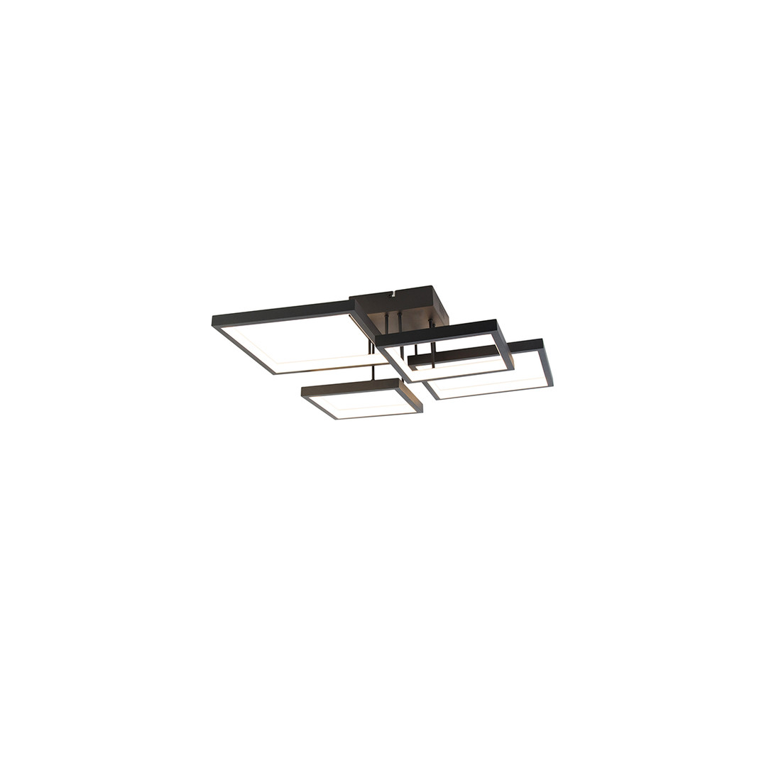 Plafondlamp zwart incl. LED 3 staps dimbaar 4-lichts - Lejo