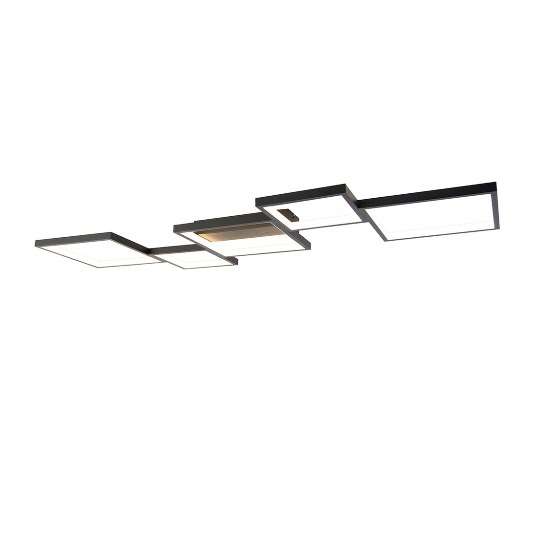 Plafondlamp zwart incl. LED 3 staps dimbaar 5-lichts - Lejo