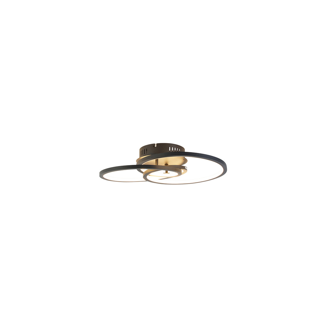 Plafondlamp zwart 44 cm incl. LED 3 staps dimbaar - Rowin