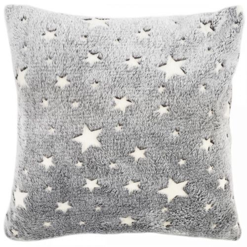 4Home Obliečka na vankúšik Stars svietiaca sivá, 40 x 40 cm