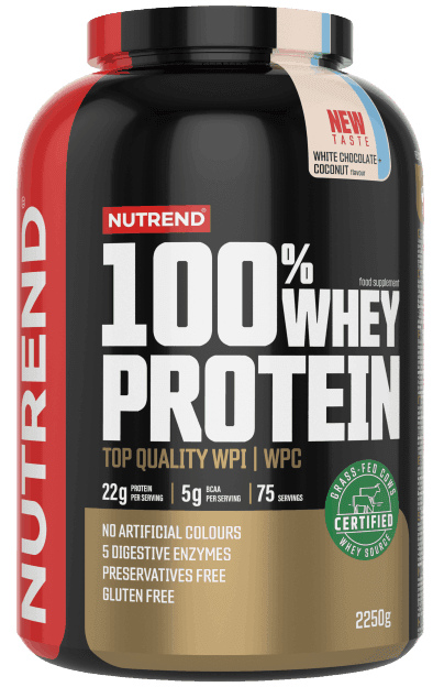 Nutrend 100% Whey Protein, Biela čokoláda/kokos 2250g