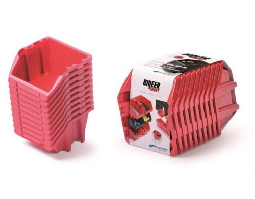 Set úložných boxů 10ks BINSHORT SET 288x158x187 červený