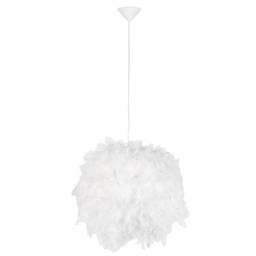 Rustikálna závesná lampa biela - pierko