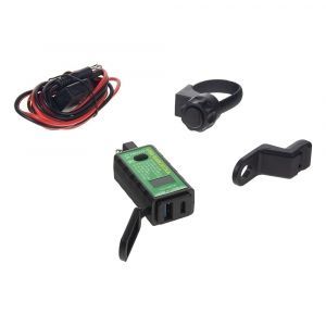 Nabíjačka s voltmetrom a vypínačom - QC USB 3.0 / USB-C / vodeodolná na riadidlá