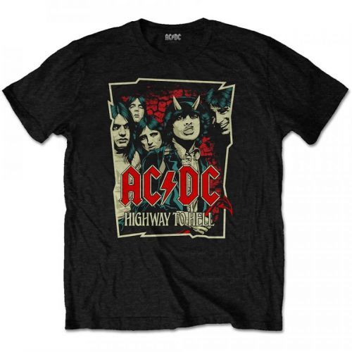 AC/DC - Tričko Highway To Hell Sketch - Muž, Unisex, Čierna, S