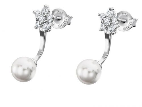 Lotus Silver Nadčasové strieborné dvojnáušnice so zirkónmi a perlami LP3097-4 / 1