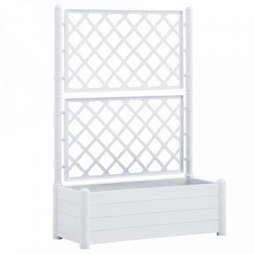 Záhradný kvetináč s treláží 100x43x142 cm PP Dekorhome Biela