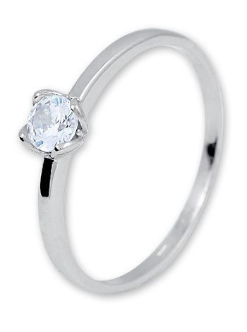 Brilio Silver Nežný strieborný prsteň so zirkónom 426 001 00576 04 48 mm