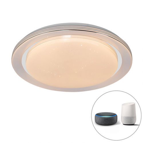 Moderne smart plafondlamp wit 48 cm incl. LED en RGB - Jochem