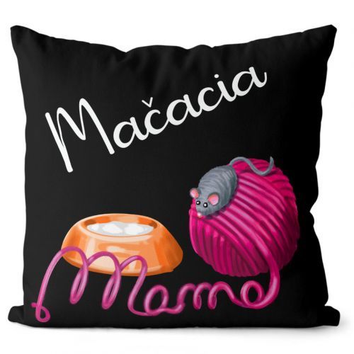 Vankúš Mačacia mama (Velikost: 40 x 40 cm)