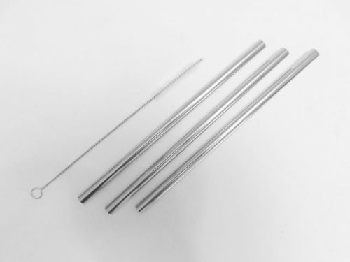 Slamky JUMBO nerez 3ks s kefkou