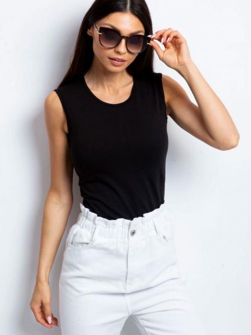 Top z čiernej bavlny S