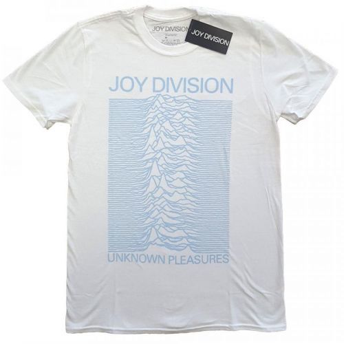 Joy Division - Tričko Unknown Pleasures Blue on White - Muž, Unisex, Biela, S