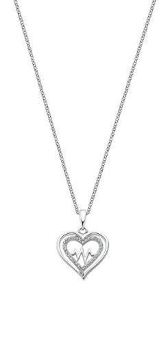 Lotus Silver Romantický strieborný náhrdelník Srdce sa zirkónmi LP3043-1 / 1