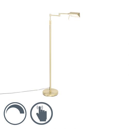 Mosadzná podlahová lampa vrátane LED s dotykovým stmievačom - Notia