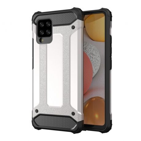 MG Hybrid Armor plastový kryt na Samsung Galaxy A42 5G, strieborný
