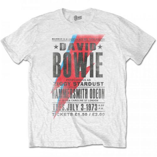 David Bowie - Tričko Hammersmith Odeon - Muž, Unisex, Biela, S