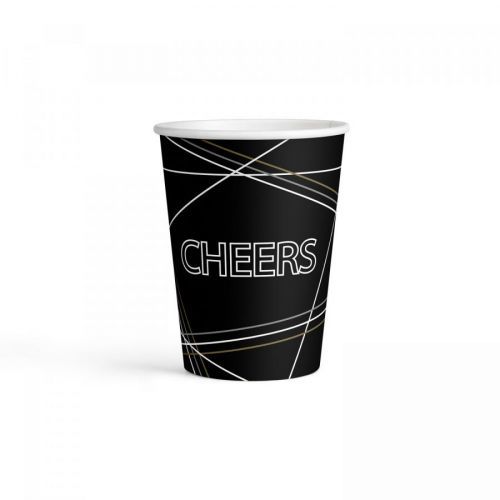 Amscan Poháre - Cheers čierne 8 ks 250 ml