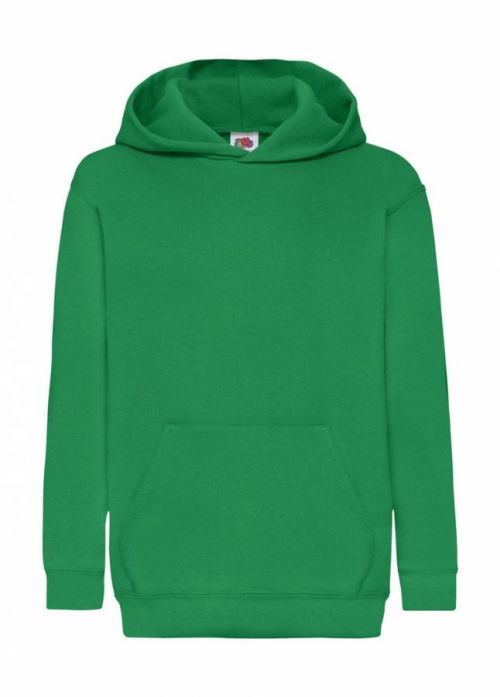 Mikina detská s kapucňou Fruit of the Loom 280 - zelená, 128