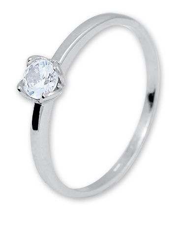 Brilio Zásnubný prsteň z bieleho zlata so zirkónom 226 001 01077 07 48 mm