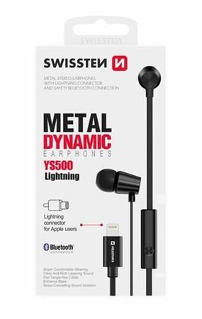 SWISSTEN SLUCHÁTKA EARBUDS DYNAMIC LIGHTNING YS500 CERNÁ