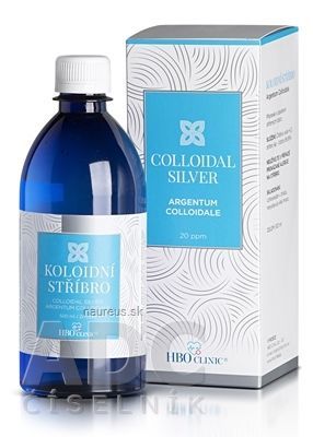 HBO clinic Ltd. HBO Clinic KOLOIDNÉ STRIEBRO hustota častíc 20 ppm, 1x500 ml