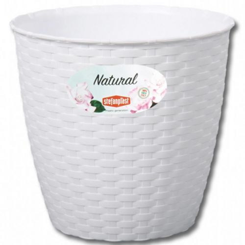 Obal na květník NATURAL plastový 19x18cm bílý