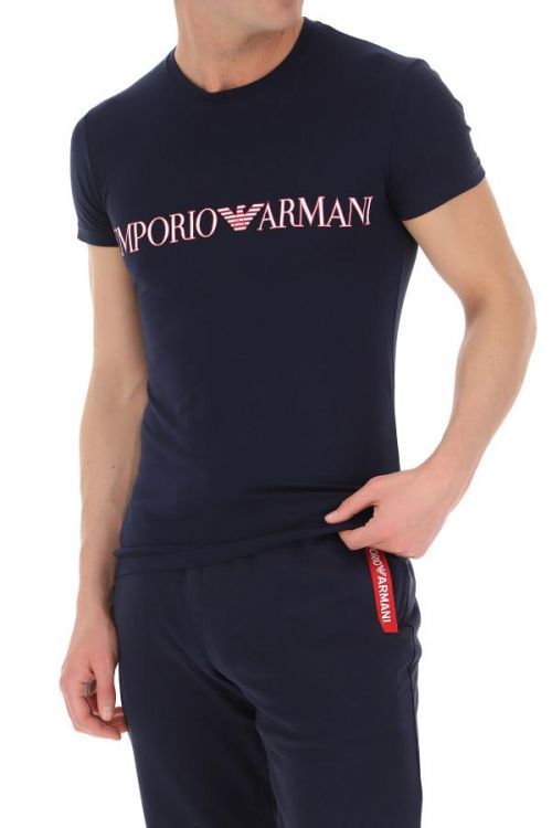 Pánske tričko 111035 1P516 00135 námornícka modrá - Emporio Armani čierna L