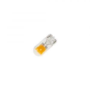 Led autožiarovka T10 - 12V / 24V oranžová 2x COB LED čip / celosklo (2ks)