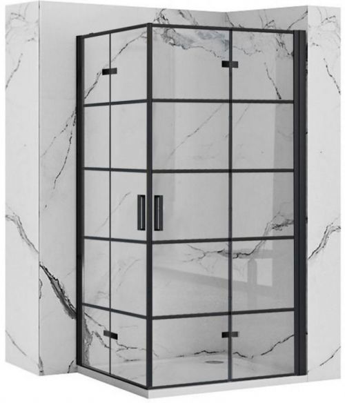 REA/S - Sprchovací kút Moliere dvere / dvere 80x90 BLACK MOLDD080100B