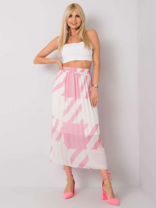 Ružová skladaná sukňa so vzormi one size