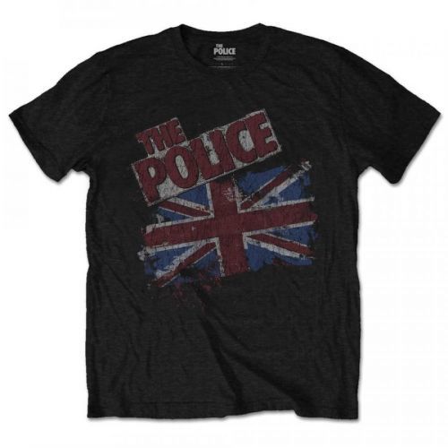 The Police - Tričko Vintage Flag - Muž, Unisex, Čierna, S