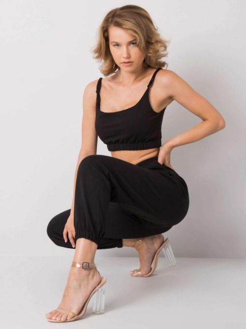 Čierna dvojdielna tepláková súprava S